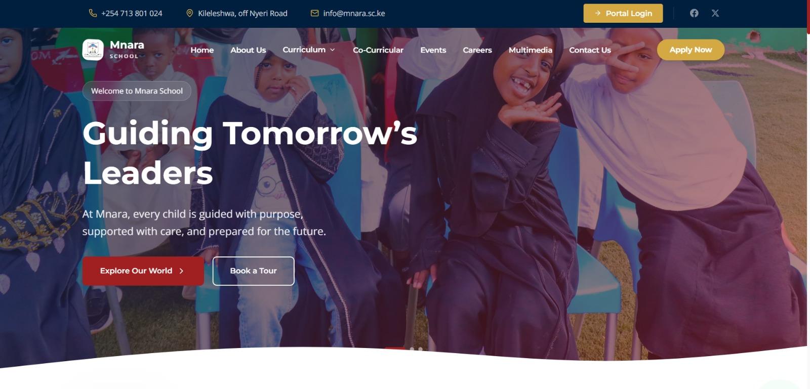 Mnara School, Education · Website + School Management System