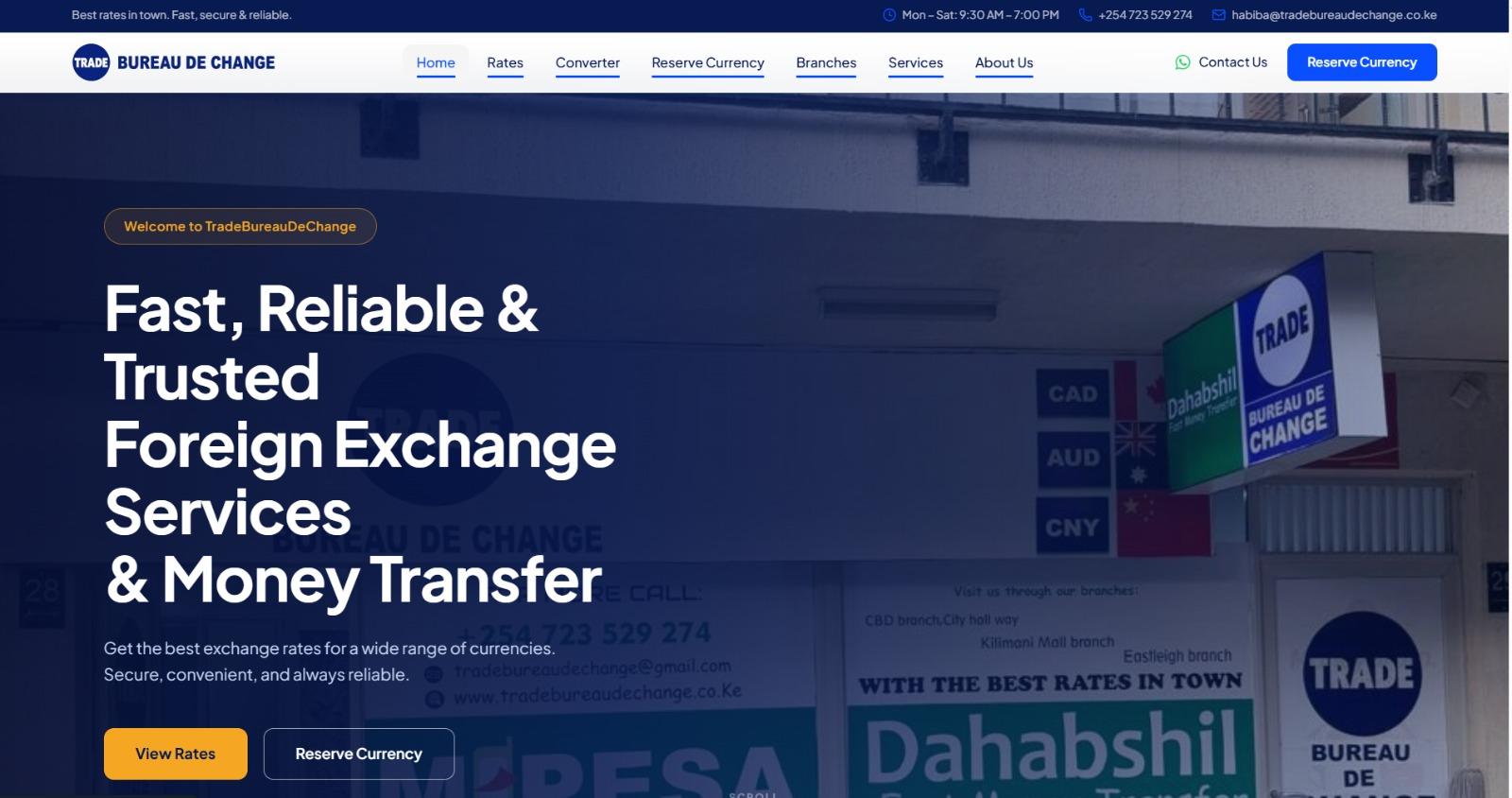 Trade Bureau, Digital Presence · Website